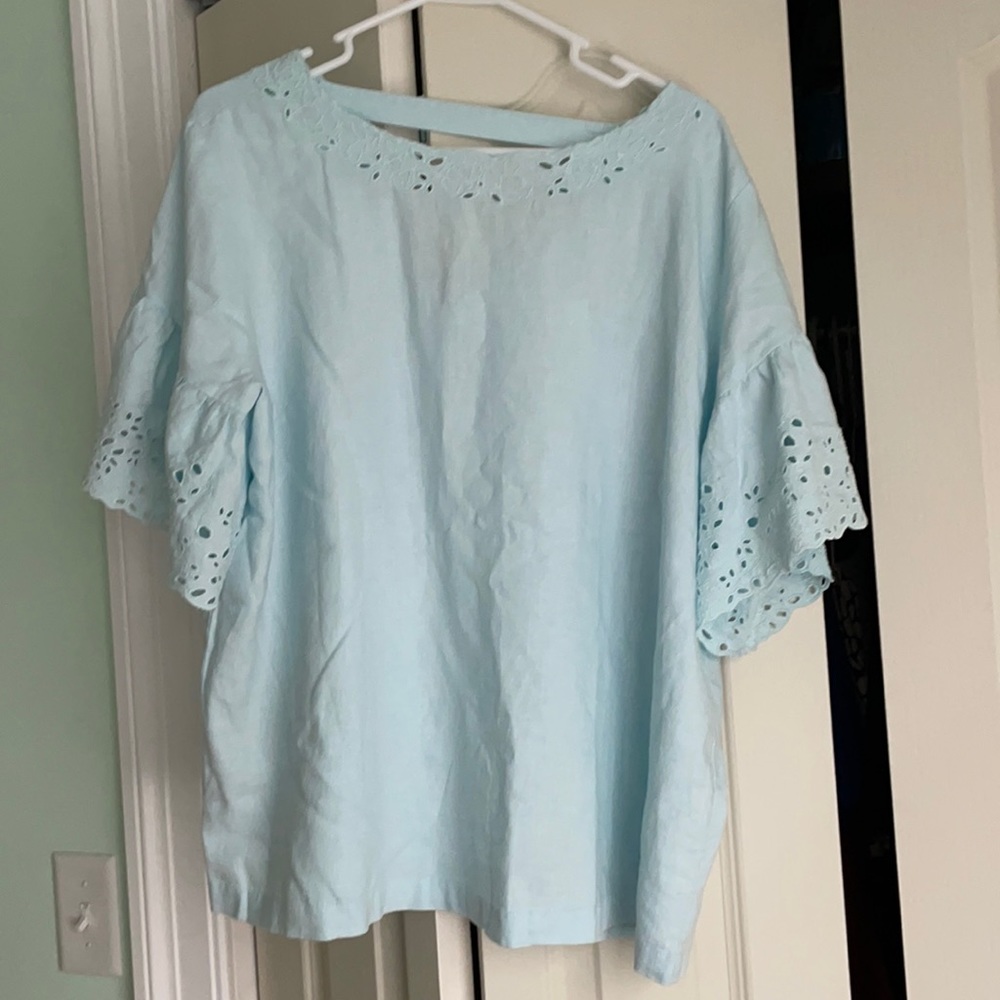 Light blue top